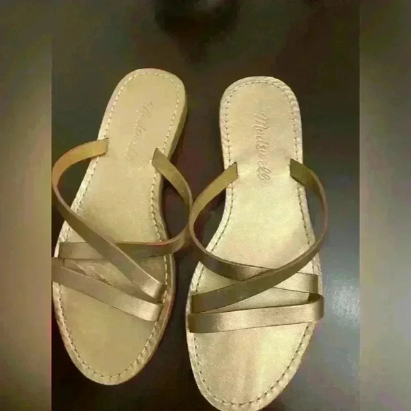 Madewell Boardwalk Skinny Sandals in Metallic Rose leather - Picture 7 of 13